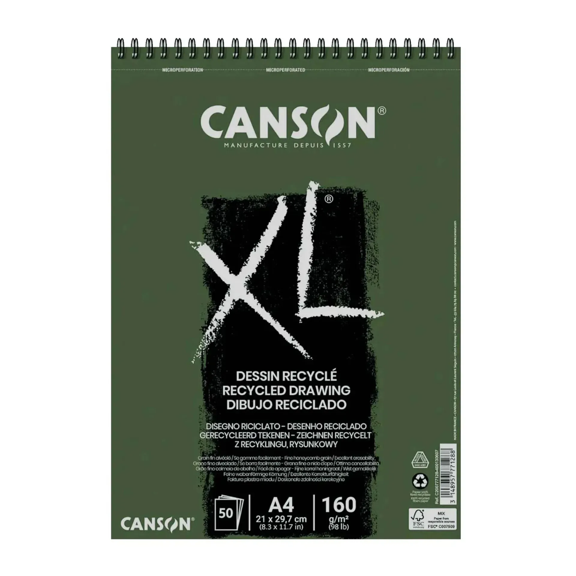 [777128] Croquera Canson XL Recycle 160gr 50 hjs A4 (21x29.7cm)