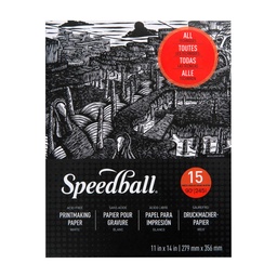[7082] Block Papel Para Grabado Speedball 27.9x35.6cm 245gr. 15hjs