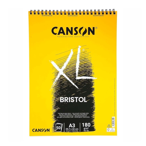 Croquera Canson XL Bristol 180gr 50 hjs A3 (29.7x42cm)