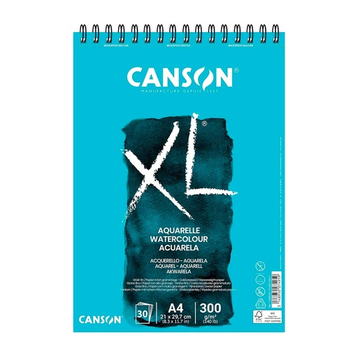 Croquera Canson XL Aquarelle 300gr 30 hjs A4 (21x29.7cm)