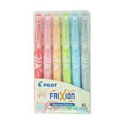[SW-FL-S6NA] Destacador Pilot Frixion Light Borrable 6 Colores Natural