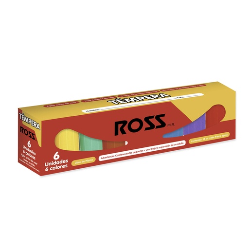 Témpera Escolar Ross 6 Colores 15cc