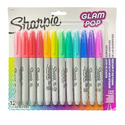 [2185226] Marcadores Permanentes Sharpie Glam Pop Set 12 Colores