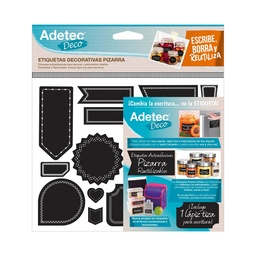[5830] Etiqueta Decorativa Adetec Diseño Pizarra Tiza 16 ud