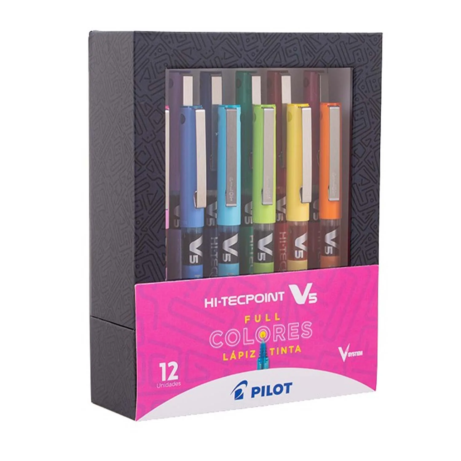 Set Lápiz Tinta Hi-Tecpoint Pilot BXV 05 0.5mm 12 Colores