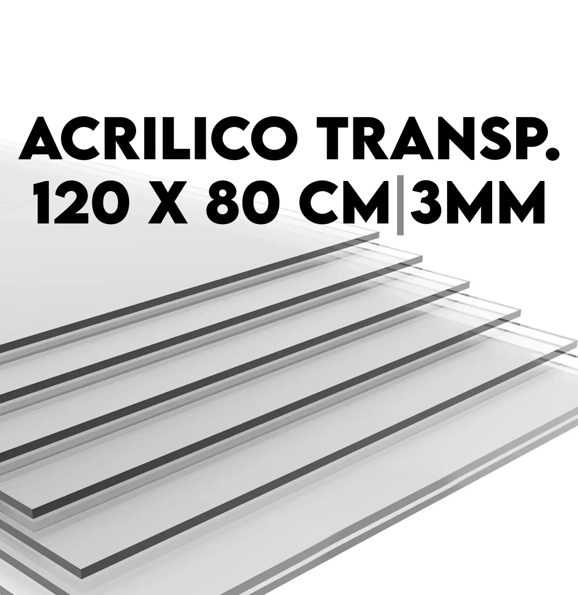 [ACTR12080030] Mica de Acrílico Transparente 120x80cm 3mm