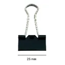 Apretador Doble Para Papel Hand Color Negro 25mm