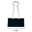 Apretador Doble Para Papel Hand Color Negro 51mm