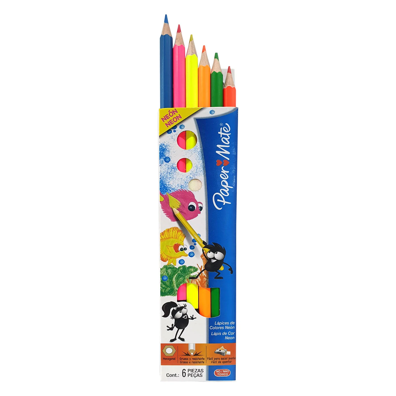 [La10404] Paper Mate 6 lápices de colores Neón