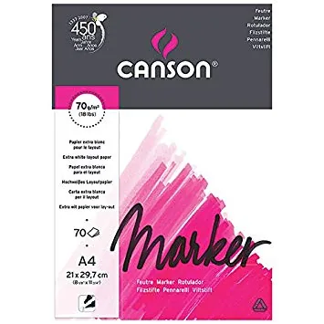 Block Canson A4 Para Marcadores 70gr. 70hj