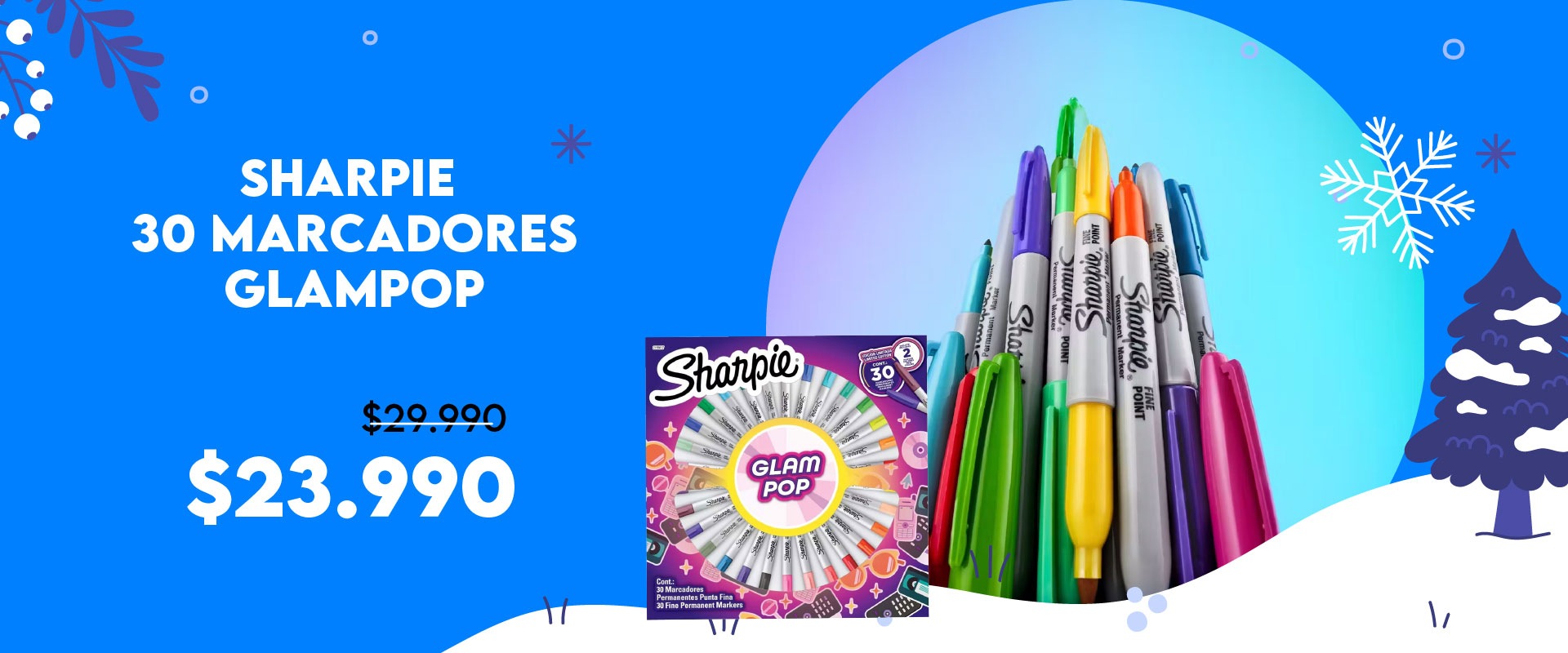 Sharpie glam pop 30 colores