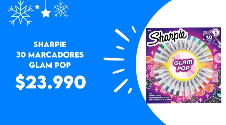 Sharpie 30 marcadores glam pop