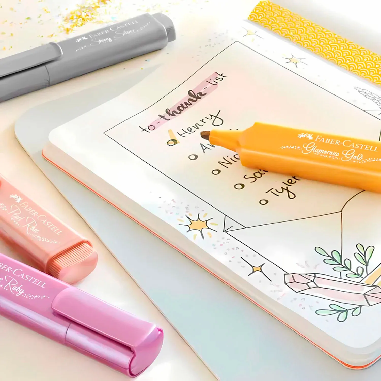 Destacador Faber-Castell TL 46 Metálico (4 Colores)