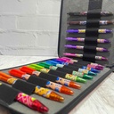 Kit Estuche con cierre para 120 lápices + 16 Bolígrafos Candy Pop