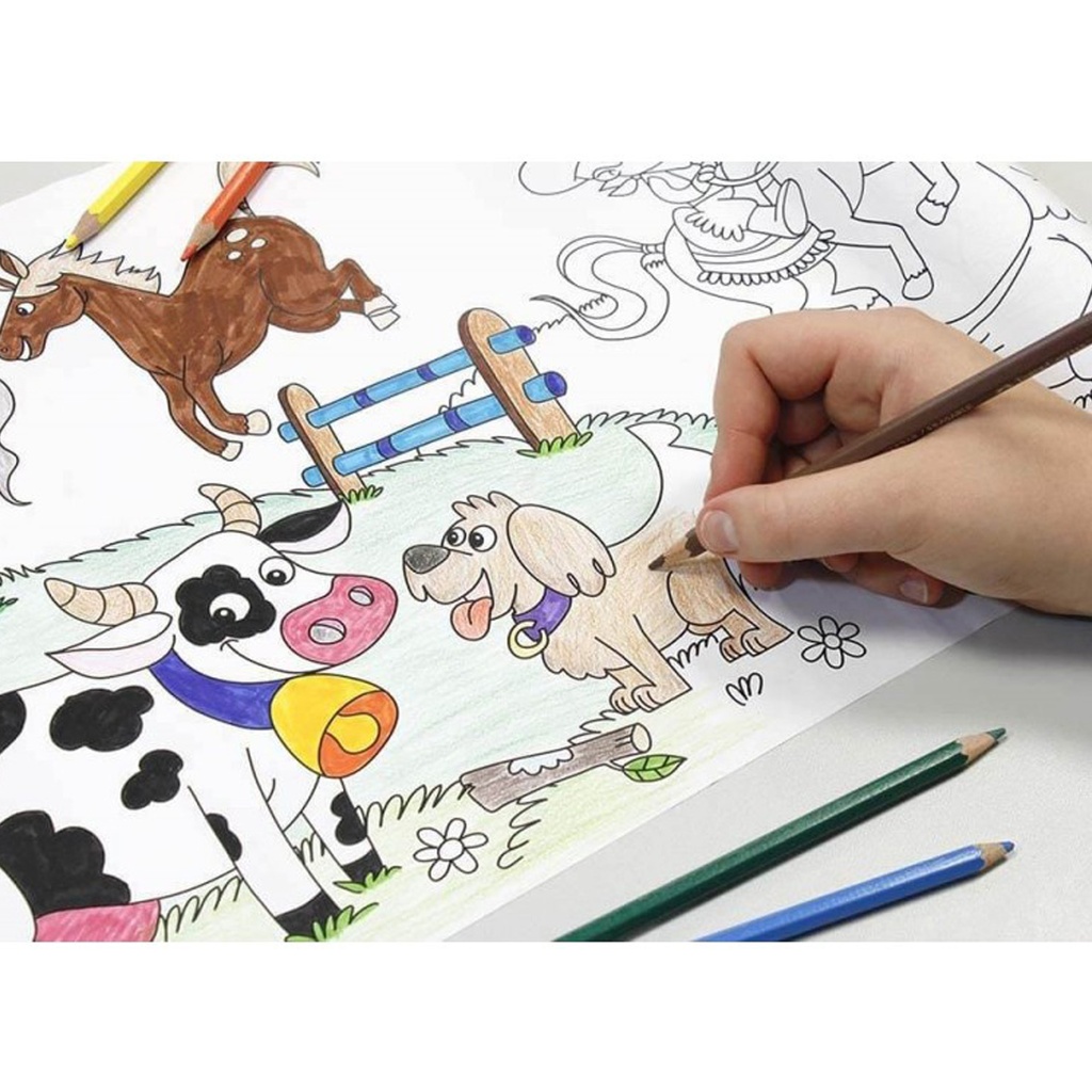 Rollo de dibujo Kawaii para niños, rollo de papel para colorear con relleno  de Color adhesivo