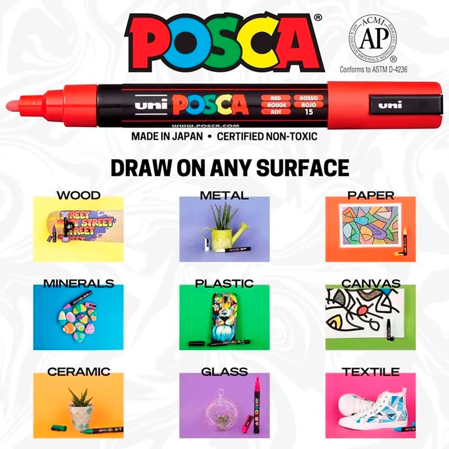 Set 8 Marcadores 5M Uni Posca (1.8mm-2.5mm)