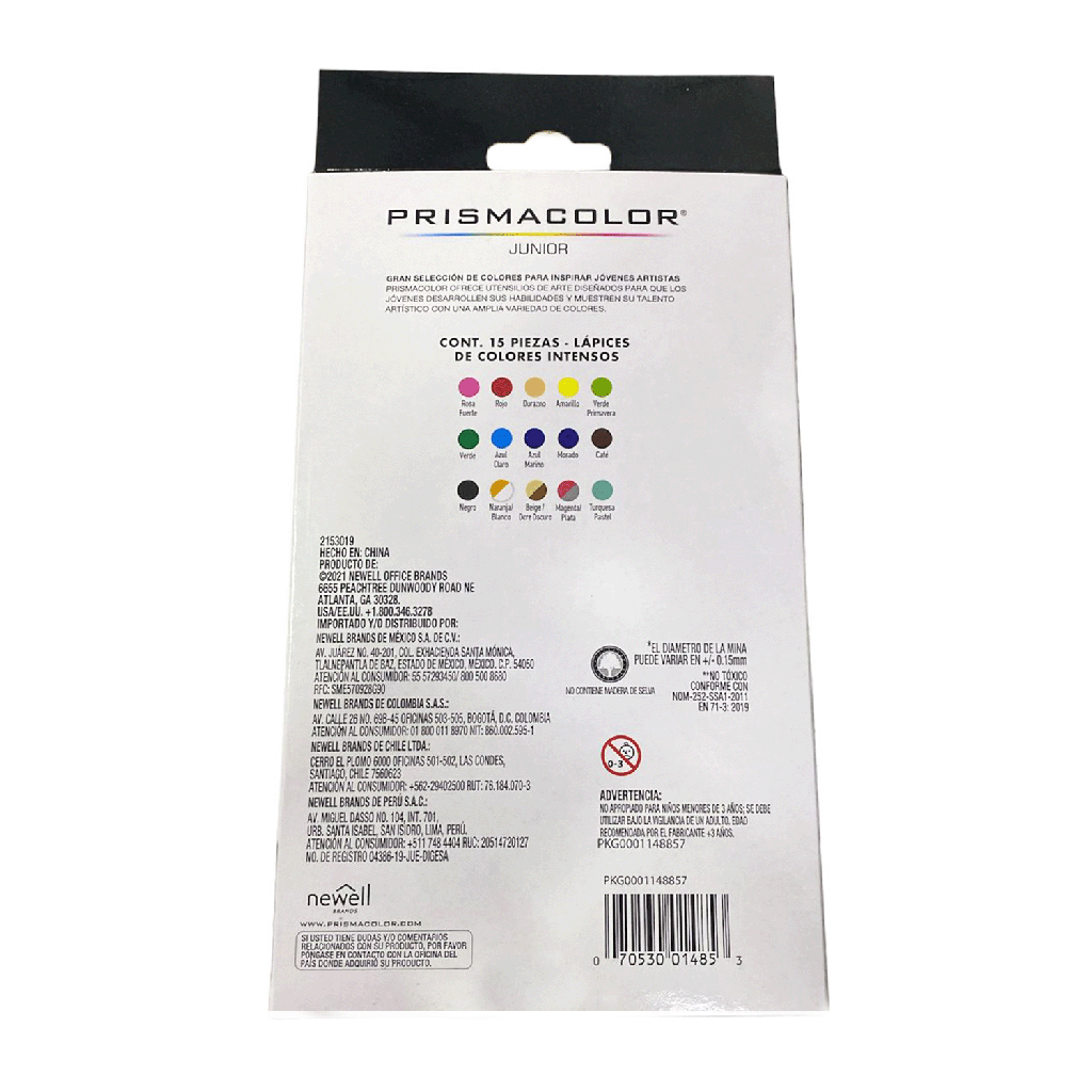 Lápices Prismacolor Junior 18 Colores 15pcs