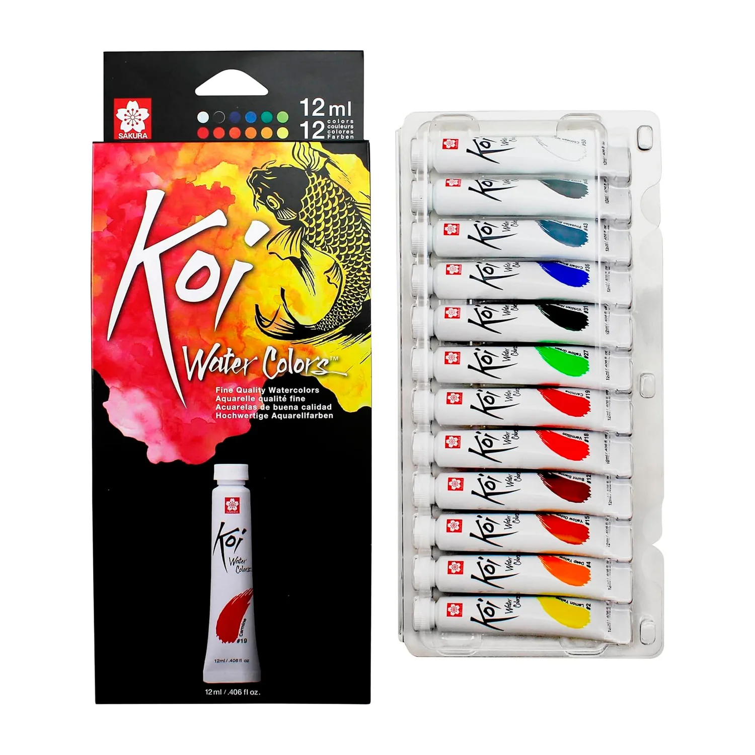 Acuarela en Tubo Koi Water Sakura 12 Colores 5ml