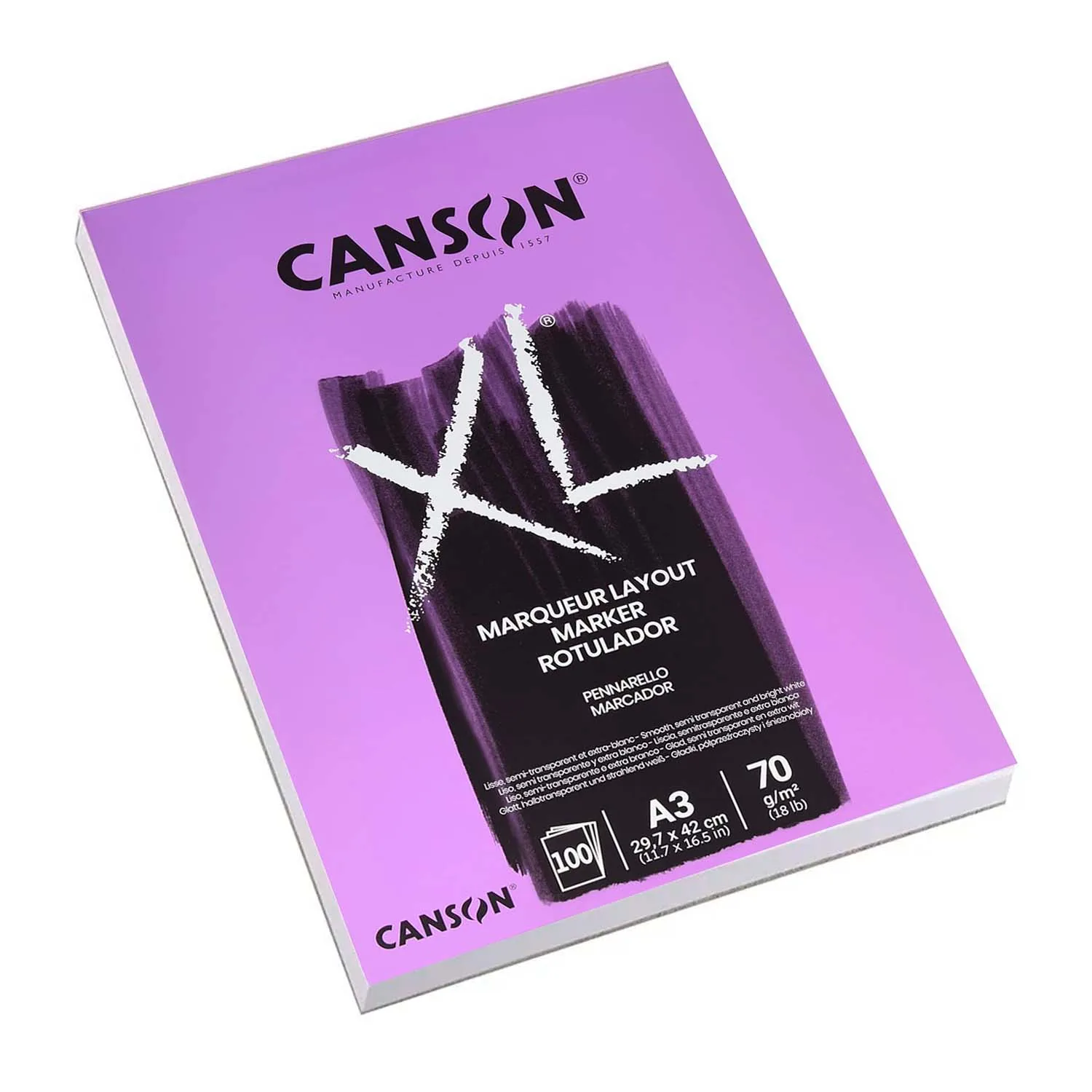 Block Canson XL Marker A3(29.7x42cm) 70gr 100hjs