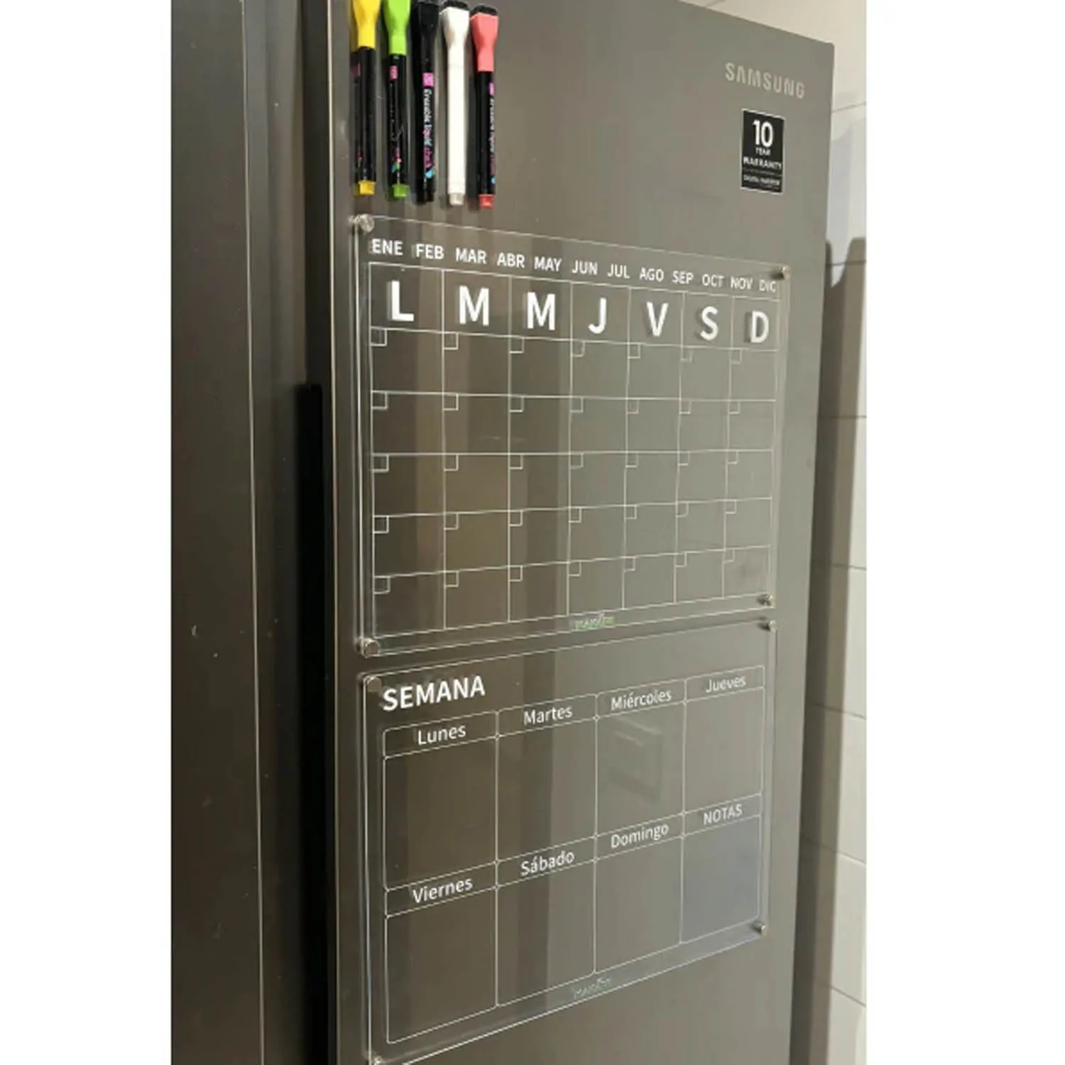 Calendario Magnético Mes & Semana + lápices de tiza líquida