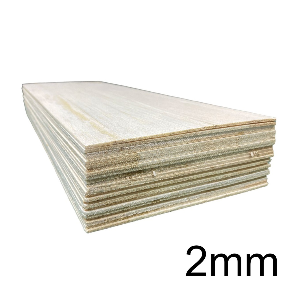 Madera de Balsa Formato 15x45cm Grosor 2mm (25ud)