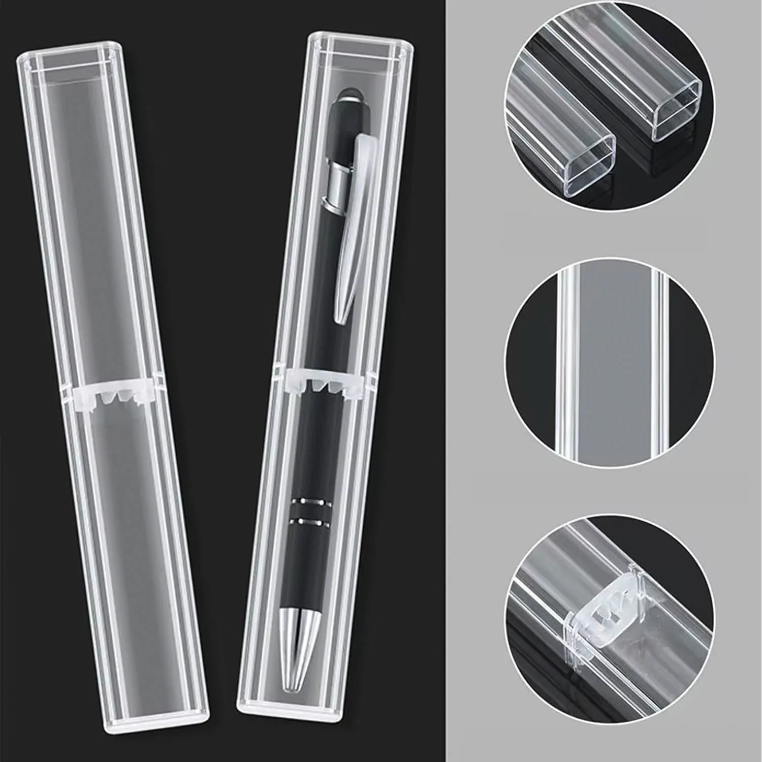 Estuche Acrilico Cuadrado Renart para Lápiz 15.5x2.5x2.5cm Transparente