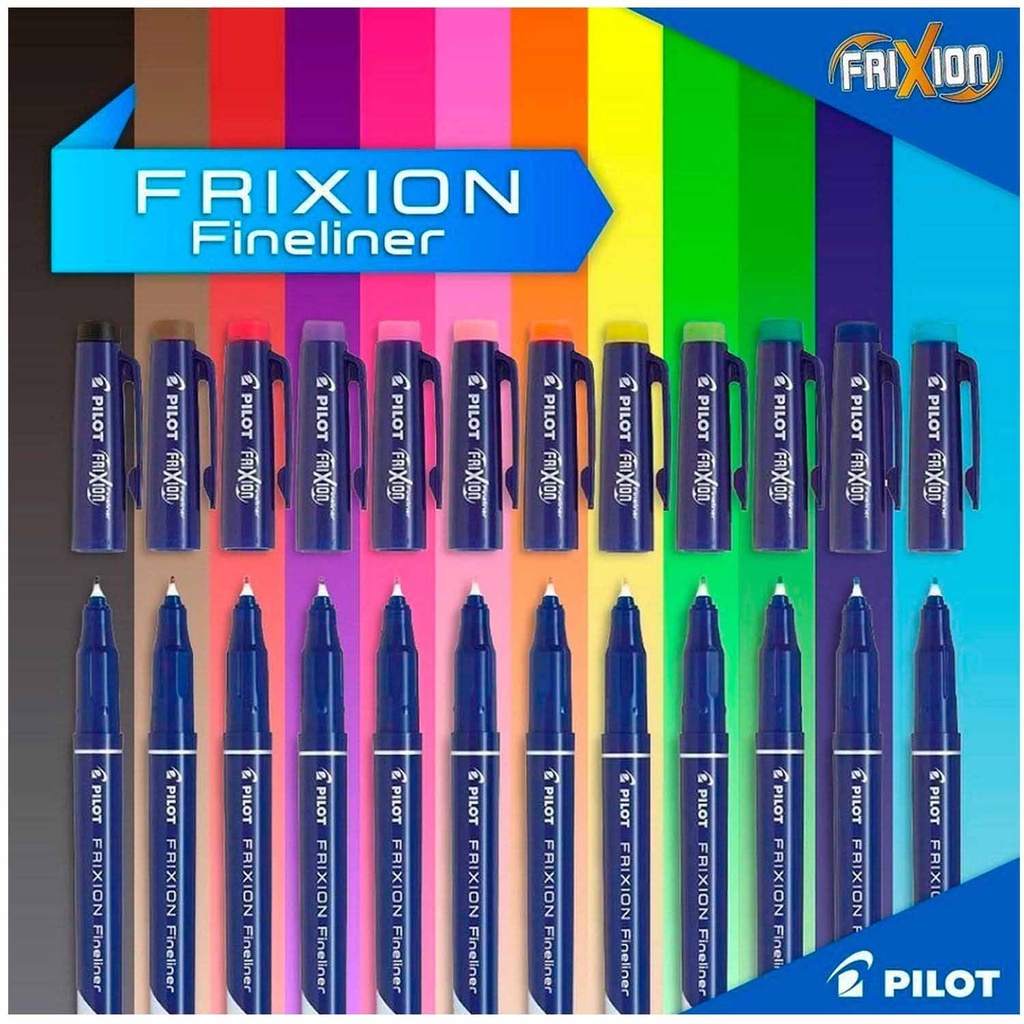 Marcador Borrable Pilot Frixion Fineliner 12 Colores