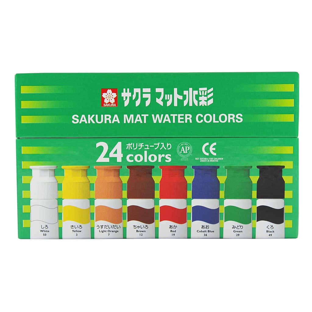 Acuarela Semi-Transparente Sakura 24 Colores 12ml