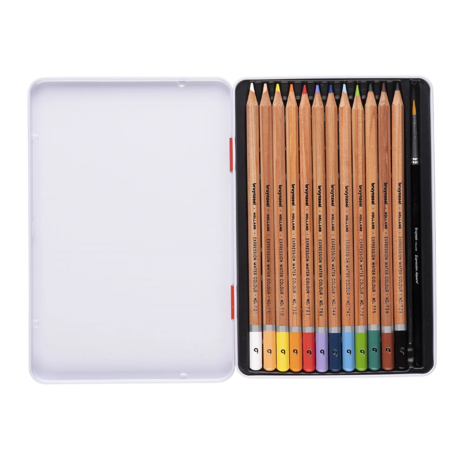 Set de lápices acuarelables + Pincel en caja metálica Bruynzeel