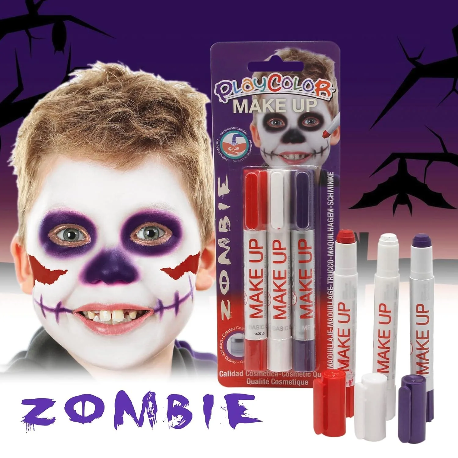 Maquillaje Temático Zombie Instant 3 Colores