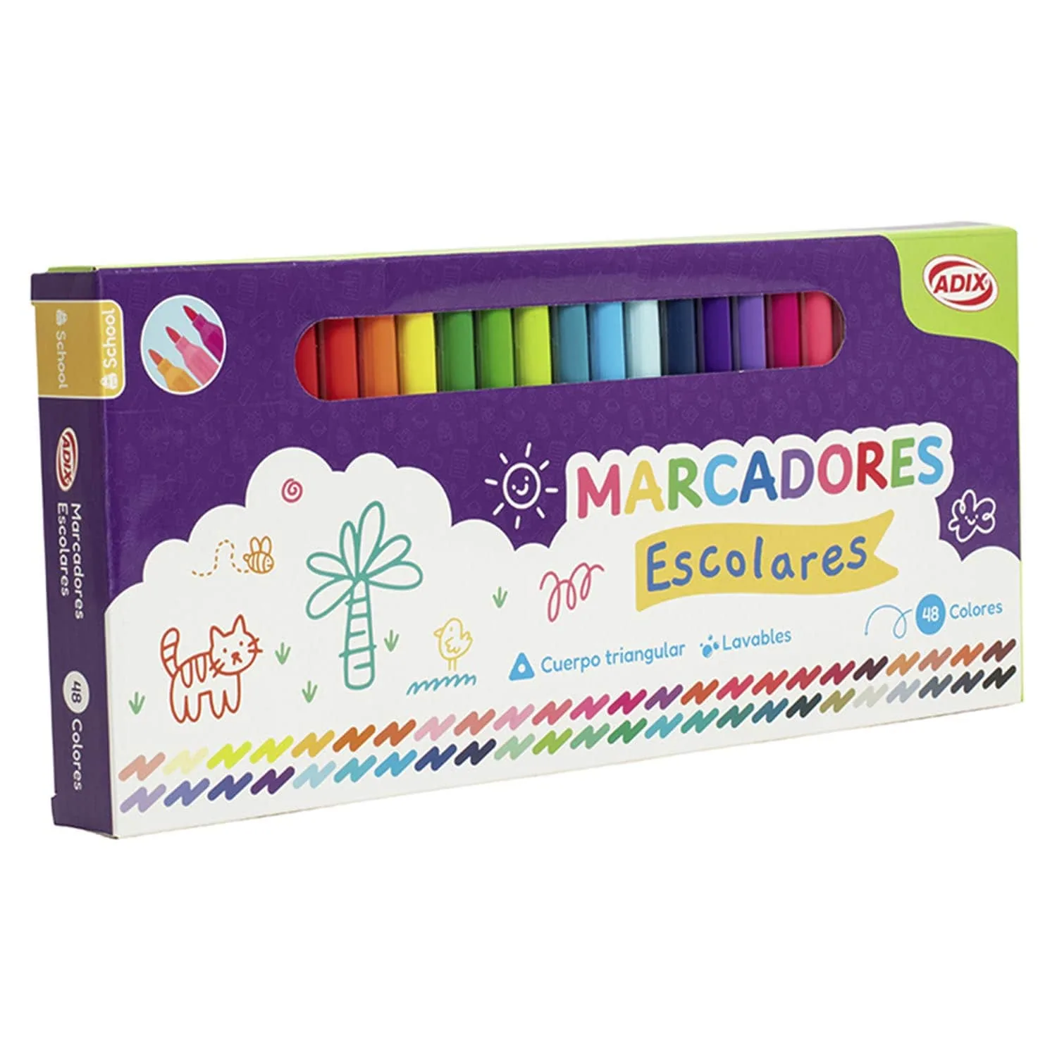 Marcadores Adix 48 Colores