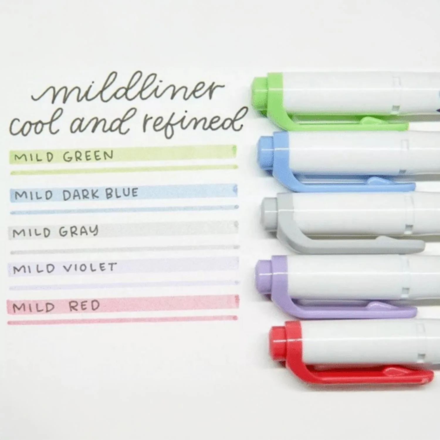 Marcadores Zebra Mildliner Doble Punta Colores Fríos 5ud