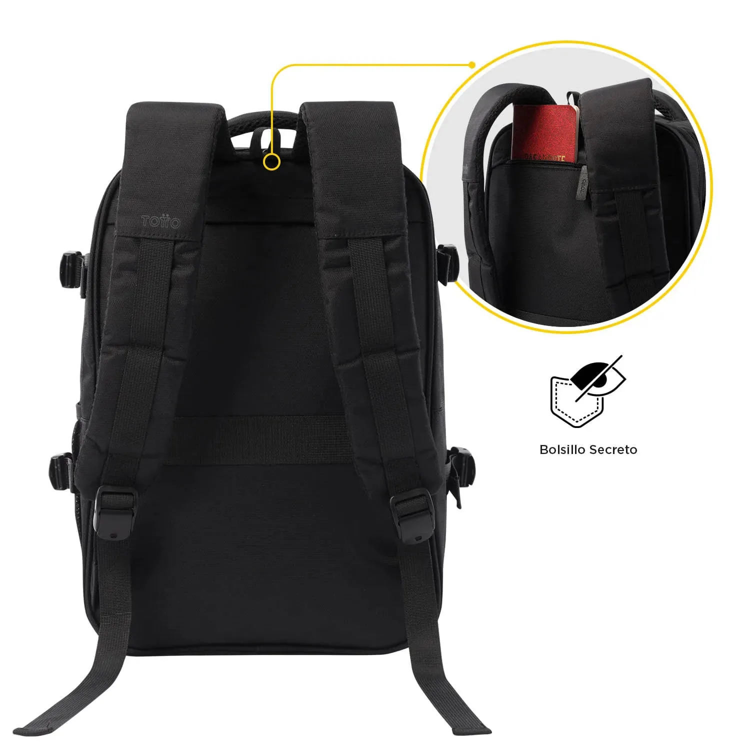 Mochila de Viaje Totto Mediana Trip Negra