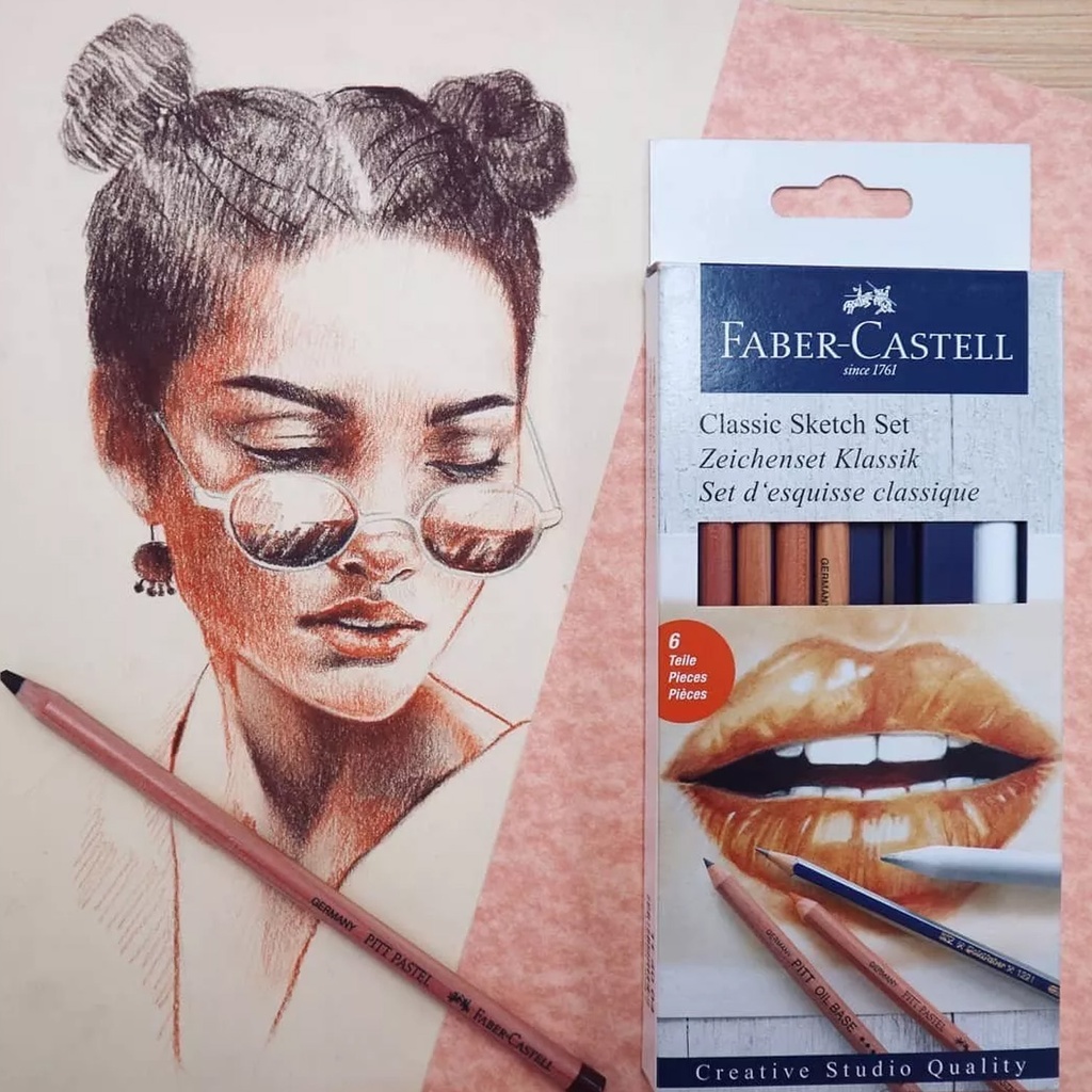 Lápices Faber-Castell Sketch Classic Con 6 Piezas