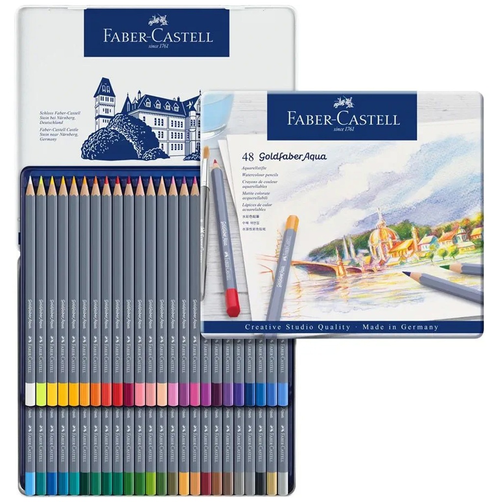 Lapices Acuarelables Faber-Castell Goldfaber Aqua 48 Colores