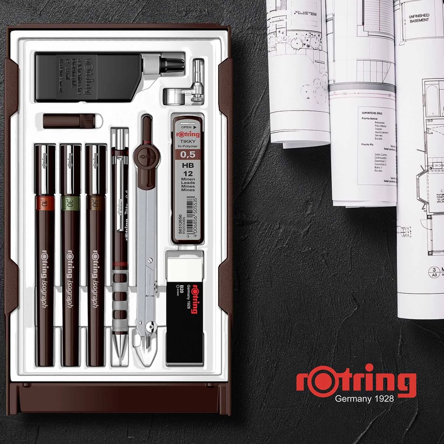 Set de Tiralíneas Isograph Rotring Master (0.1 - 0.3 - 0.5 mm ...