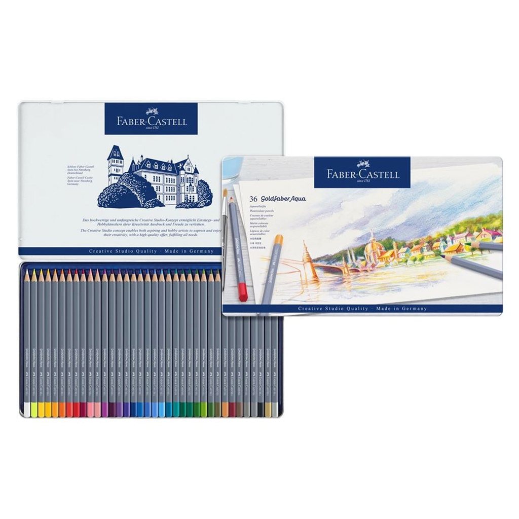 Lápices Acuarelables Faber-Castell Goldfaber Aqua 36 Colores