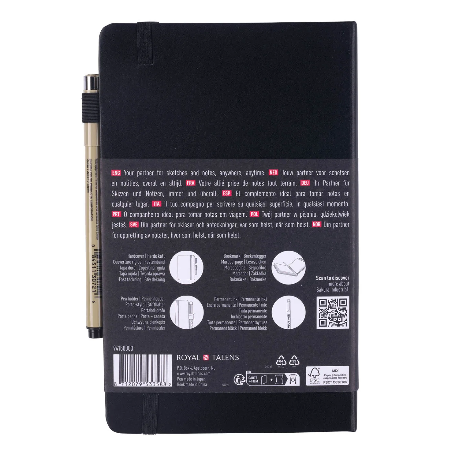 Sketchbook Sakura Hoja Blanco 21x13cm + Pigma Micron PN Negro