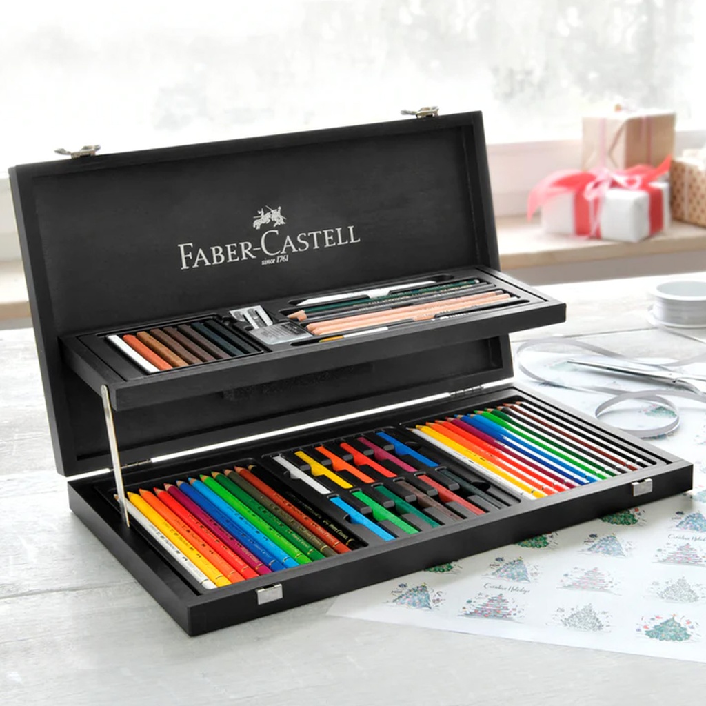 🎨 🖌 FABER-CASTELL ESTUCHE METAL 6 LAPICES GRAFITO MATE 