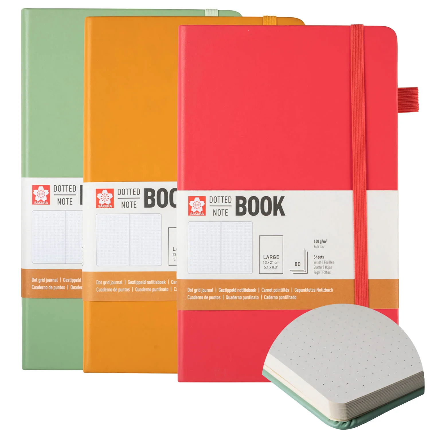 Libreta Sakura Hoja Crema con Puntos 13x21cm