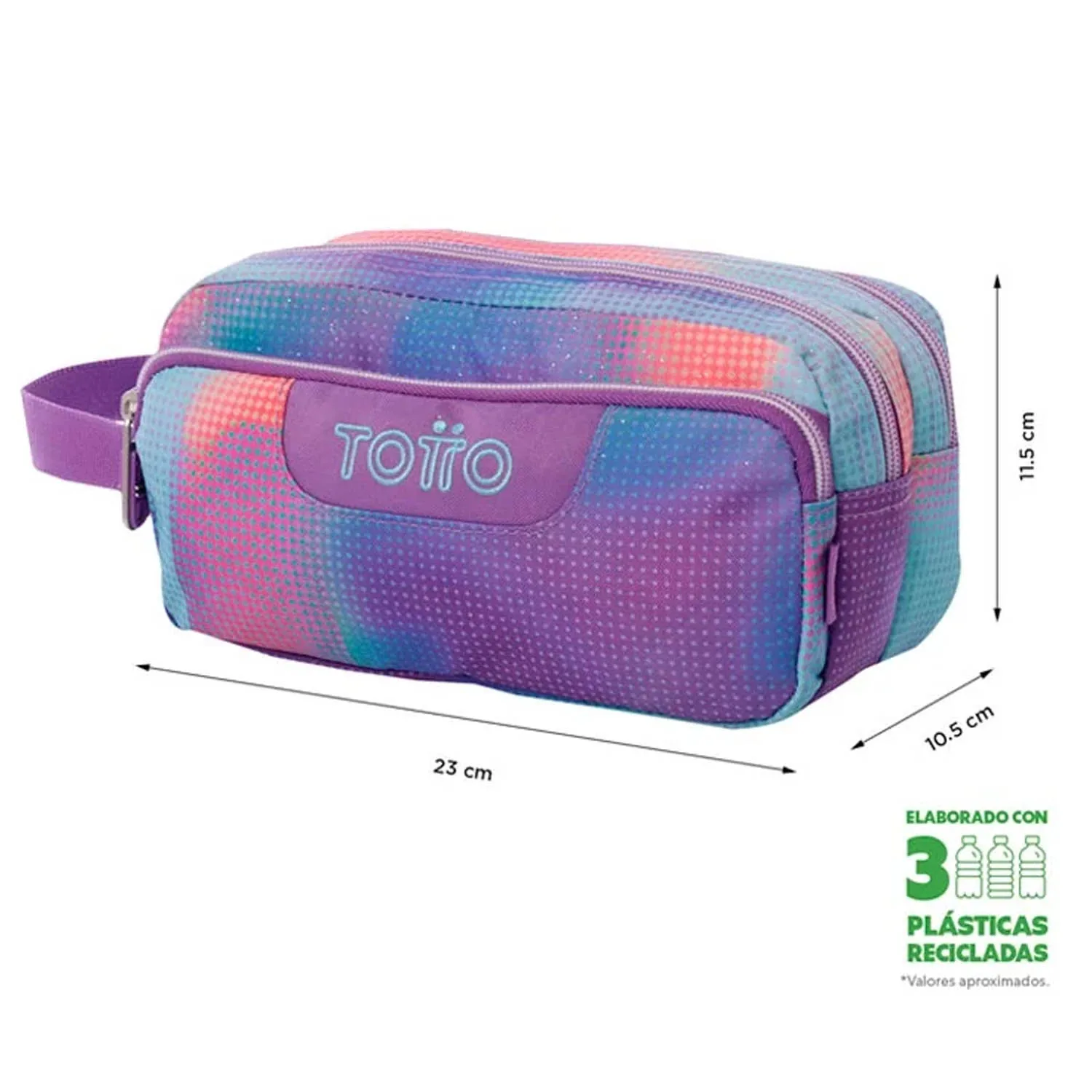 Estuche Totto Agapec Glitter Multiuso