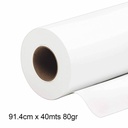 Rollo Papel Bond Plotter 91.4cm x 40mts 80gr