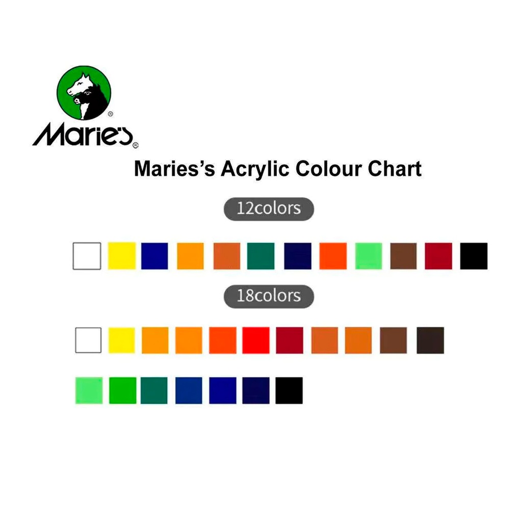 Pintura Acrílica Marie's en Tubos de 12ml (18 colores)