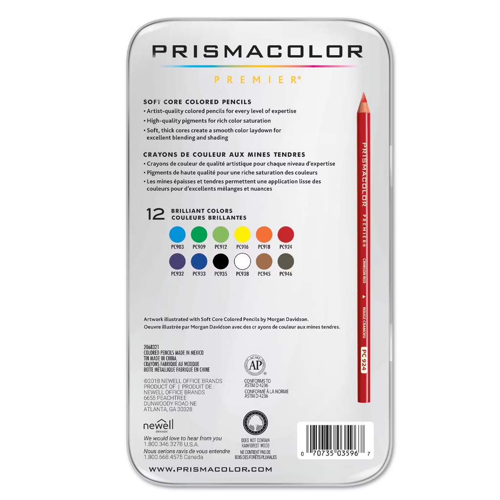 Lápices Prismacolor Premier 12 Colores
