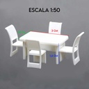 Set de Mesa + 4 Sillas Escala 1:50