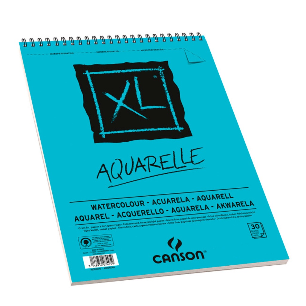 Croquera Canson XL Aquarelle 300gr 30 hjs A3 (29.7x42cm)