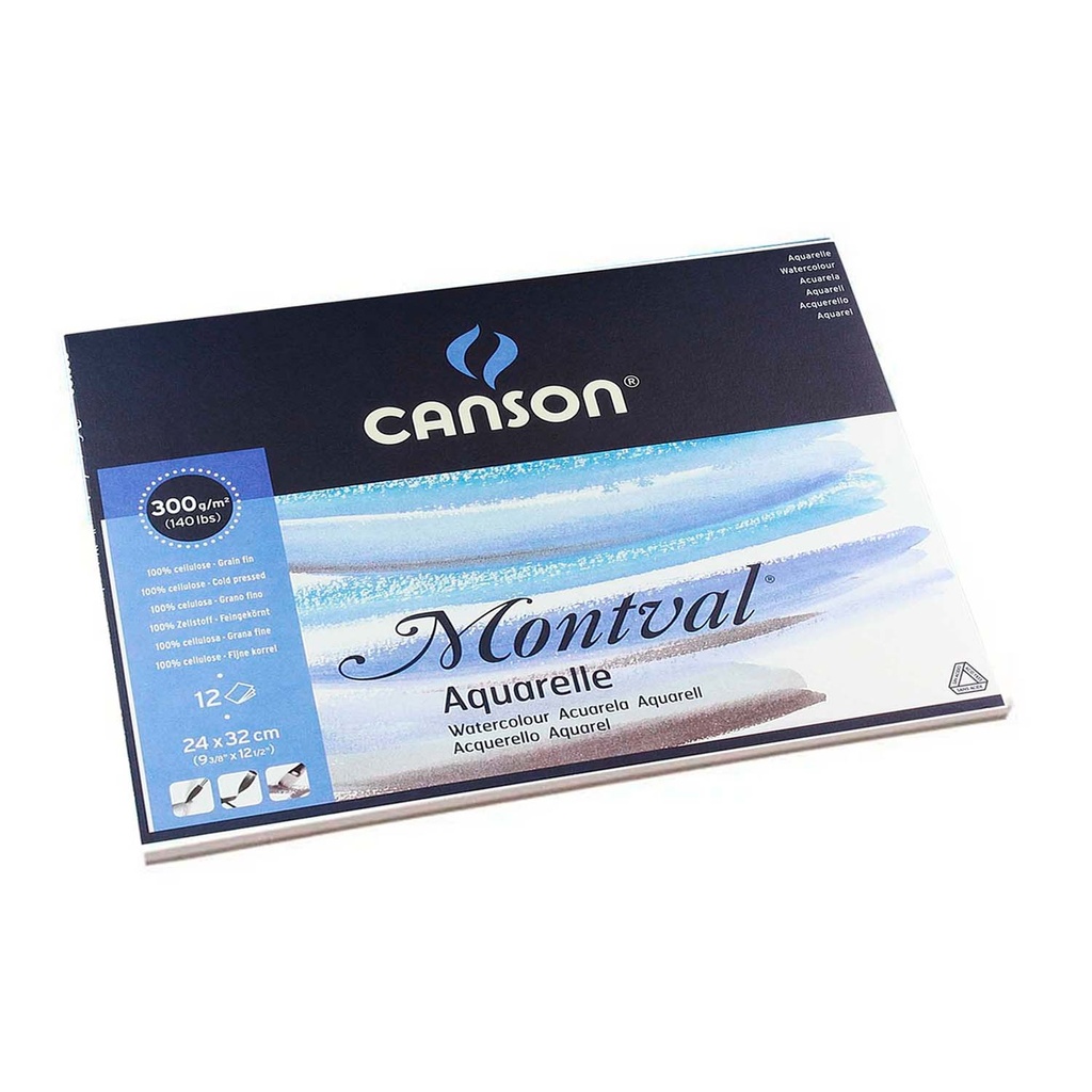 Block para Acuarela Canson Montval 32x24cm 12hj 300gr