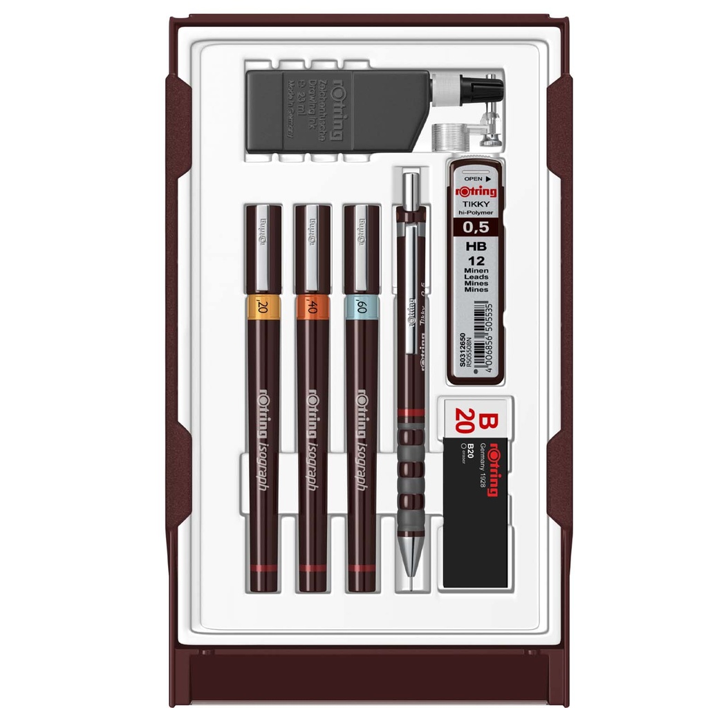 Set de Tiralíneas Isograph Rotring College (0.2 - 0.4 - 0.6 mm)