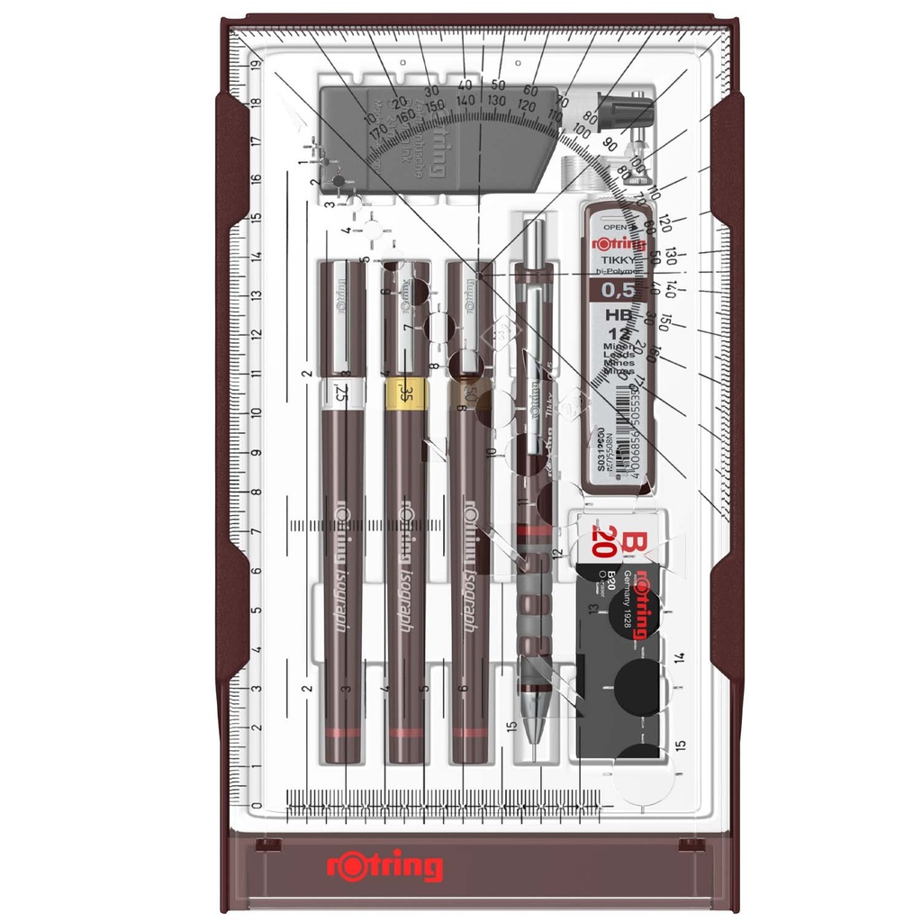 Set de Tiralíneas Isograph Rotring College (0.25 - 0.35 - 0.5 mm)