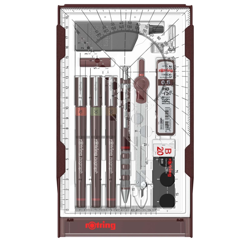 Set de Tiralíneas Isograph Rotring Master (0.1 - 0.3 - 0.5 mm)